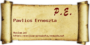 Pavlics Erneszta névjegykártya